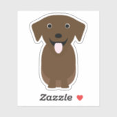 Schattige Chocoladelab, Labrador Retriever Hondenv Sticker (Vel)