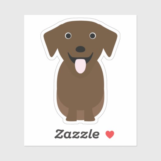 Schattige Chocoladelab, Labrador Retriever Hondenv Sticker (Vel)
