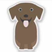 Schattige Chocoladelab, Labrador Retriever Hondenv Sticker (Voorkant)