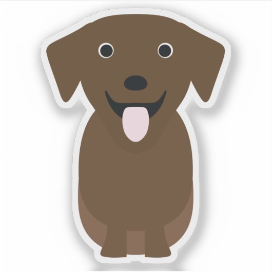 Schattige Chocoladelab, Labrador Retriever Hondenv Sticker (Voorkant)