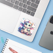 Schattige Chonky Fantasy Beast Sticker (Laptop met iPhone)