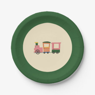 Schattige Choo-Choo Train Kids Verjaardagsfeestje Papieren Bordje