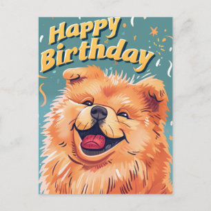 Schattige Chow Chow Gefeliciteerd Briefkaart