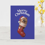 Schattige Chow Chow-hond Kerstmis Kaart (Gele Bloem)
