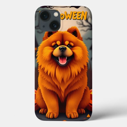 Schattige Chow Chow-hond viert Halloween Case-Mate iPhone Case (Achterkant)