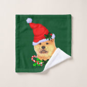 Schattige Chow Chow Kerstmis Bad Handdoek (Wasdoekje)