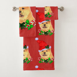 Schattige Chow Chow Kerstmis Bad Handdoek