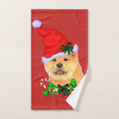 Schattige Chow Chow Kerstmis Bad Handdoek (Handdoek)