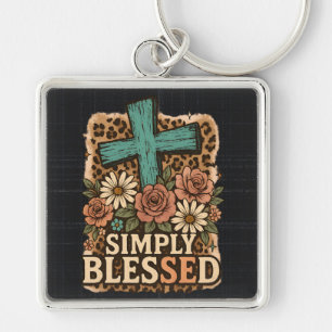 Schattige Christelijk gewoon gezegend Sleutelhanger