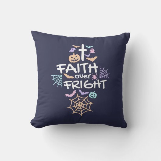 Schattige Christelijk Halloween Faith Over Fright Kussen (Voorkant)