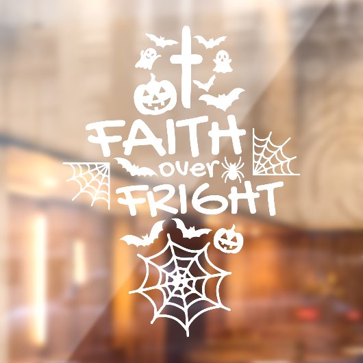 Schattige Christelijk Halloween Faith over Fright Raamsticker (Vel 2)