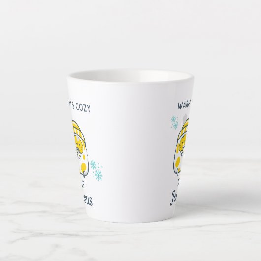 Schattige Christelijk "Warm & Gezellig in Jesus" m Latte Mok (Voorkant)