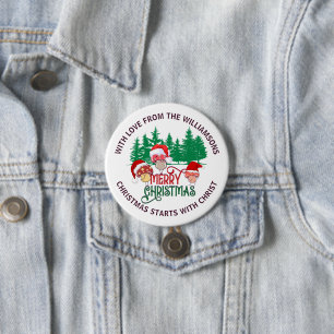 Schattige christelijke PRETTIG KERSTFEES Paddensto Ronde Button 7,6 Cm