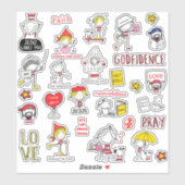 Schattige christelijke stickers (Vel)