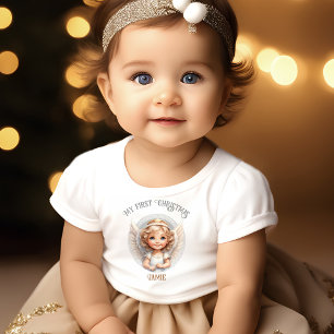 Schattige Christmas Angel Eerste Kerst Baby T-shir