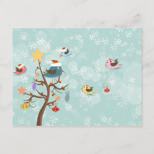 Schattige Christmas Birds Briefkaart
