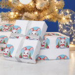 Schattige Christmas Bunny Cartoon cadeauverpakking Cadeaupapier<br><div class="desc">Verhoog uw cadeau-geven met ons charmante cadeaupapier met een schattig kerstkonijn gekleed in een kerstmuts, vergezeld van een feestboom en cadeaus, allemaal geplaatst tegen een ongerepte witte achtergrond.</div>