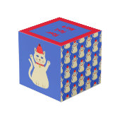 Schattige Christmas Cat Custom foto uploaden Kubus (Achter hoekig)