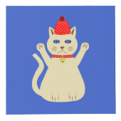Schattige Christmas Cat Custom foto uploaden Kubus (Voorkant)