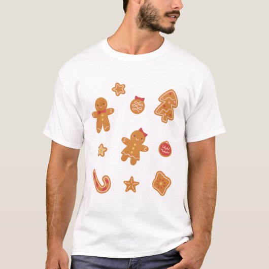 Schattige Christmas Cookies Collectie T-shirt (Voorkant)