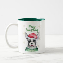 Schattige Christmas Dog twee getinte Mok