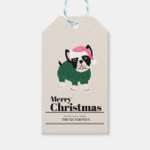 Schattige Christmas Frenchie Dog Personaliseren Cadeaulabel (Voorkant)