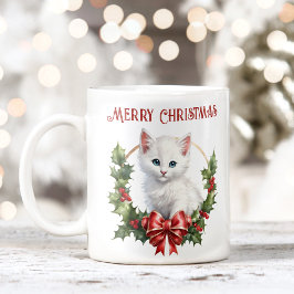 Schattige Christmas Kitty Cat Lover Naam Mok