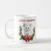 Schattige Christmas Kitty Cat Lover Naam Mok (Links)
