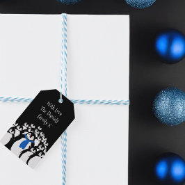 Schattige Christmas Penguin gepersonaliseerd gesch Cadeaulabel