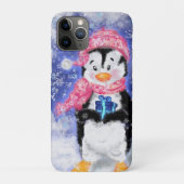 Schattige Christmas Penguin iPhone Case (Achterkant)