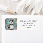 Schattige Christmas Snowman Retouradres Etiket<br><div class="desc">Voeg charme toe aan uw vakantiemail met deze leuke kerst sneeuwpop retouradres stickers.</div>