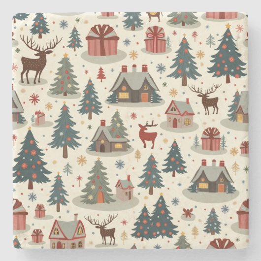 Schattige Christmas Stone Onderzetter (Voorkant)
