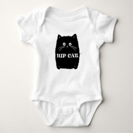 Schattige Chubby Hip Cat T-shirt. Romper