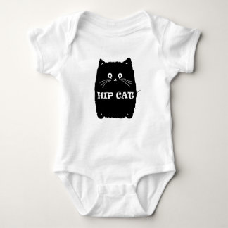Schattige Chubby Hip Cat T-shirt. Romper