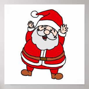 Schattige Chubby Santa Claus Poster