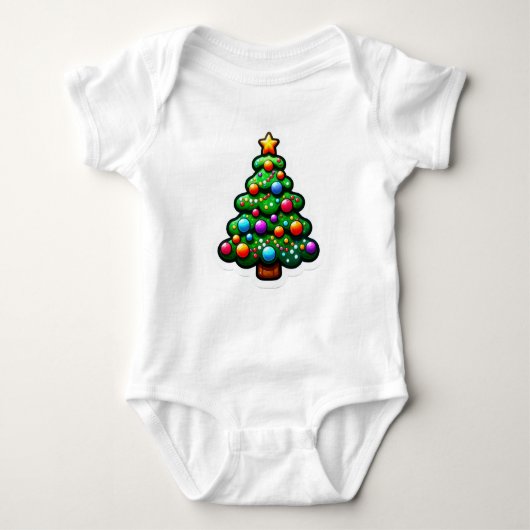 Schattige Chunky kerstboom plezier Romper (Voorkant)