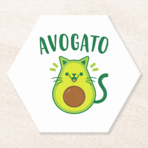 Schattige Cinco de Mayo Avogato Avocado Cat Funny Kartonnen Onderzetters