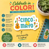 Schattige Cinco de Mayo Feest Vinyl Sticker