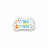 Schattige Cinco de Mayo Feest Vinyl Sticker (Voorkant)