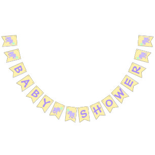 Schattige circus Baby shower olifant jongen of m Vlaggetjes