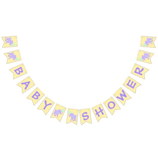 Schattige circus | Baby shower olifant jongen of m Vlaggetjes (Alle)