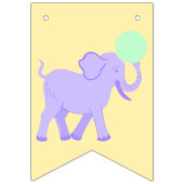 Schattige circus | Baby shower olifant jongen of m Vlaggetjes (Tweede vlag)