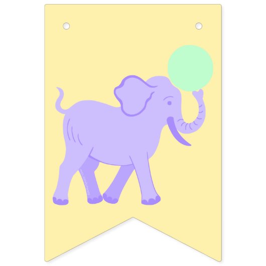 Schattige circus | Baby shower olifant jongen of m Vlaggetjes (Tweede vlag)