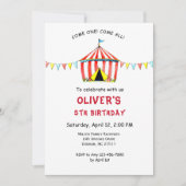 Schattige Circus Carnaval Kids verjaardagsuitnodig Kaart (Voorkant)