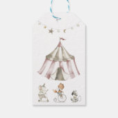 Schattige Circus Dieren Baby shower Cadeaulabel (Achterkant)