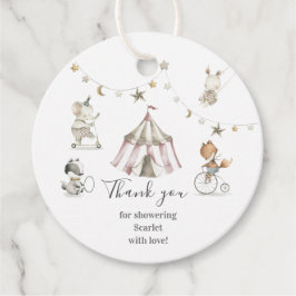 Schattige Circus Dieren Baby shower Circle Favor T Bedankjes Labels