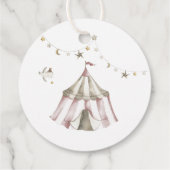 Schattige Circus Dieren Baby shower Circle Favor T Bedankjes Labels (Achterkant)