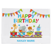 Schattige Circus Dierentrein Kinderen Verjaardagsf Groot Cadeauzakje (Achterkant)