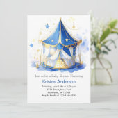 Schattige Circus Dreamland Waterverf Boy Baby show Kaart (Staand voorkant)