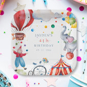Schattige Circus Kids Verjaardagsfeest Papieren Bordje